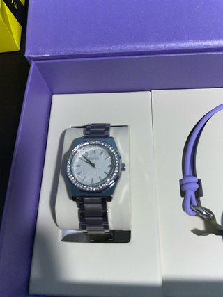 Pack Reloj y Auriculares Morado/Plata