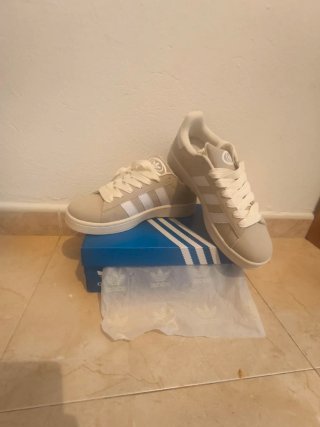 Zapatillas Adidas Hombre Beige y Blanco