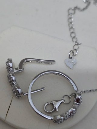 Conjunto Plata 925 Colgante, Pendientes y Anillo