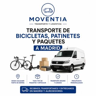 TRANSPORTE BICICLETAS, PATINETES Y A MADRID