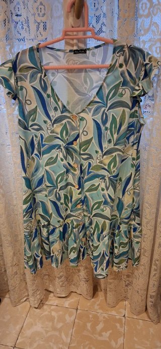 Vestido Pilar Prieto Talla XL Flores .
