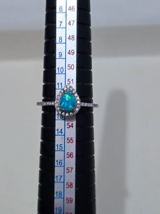 Anillo Plata 925 Ley Ópalo Azul