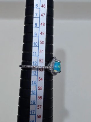 Anillo Plata 925 Ley Ópalo Azul