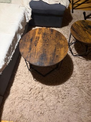 Tavolini da pranzo rotondi in legno e metallo