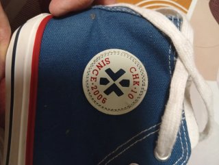 Botines altos niña azul y blanco