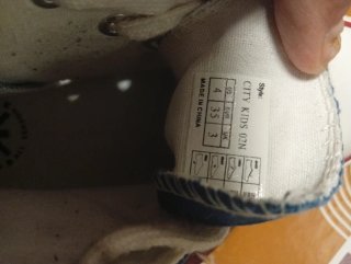 Botines altos niña azul y blanco