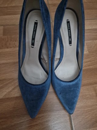 Zapatos de tacón Zara Basic azul talla 36