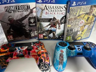 Lote PS4: 3 Juegos, 2 Mandos, Volante y Pedales