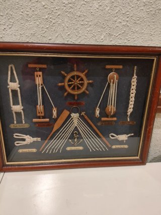 Cuadro decorativo náutico nudos y timón