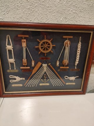 Cuadro decorativo náutico nudos y timón