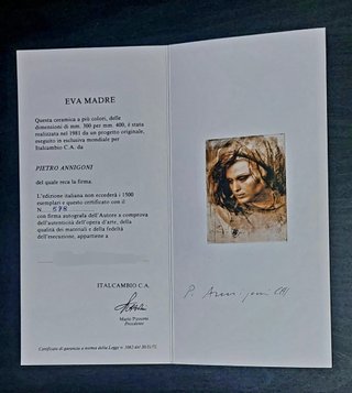 Quadro Pietro Annigoni Eva Madre con certificato