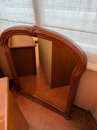 Juego Cabecero y Espejo Madera
