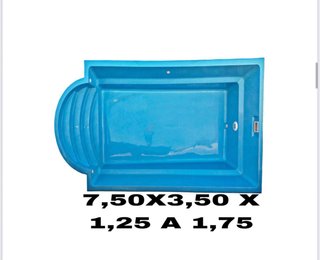 Piscinas de poliéster azul y gris