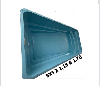 Piscinas de poliéster azul y gris