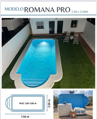 Piscinas de poliéster azul y gris