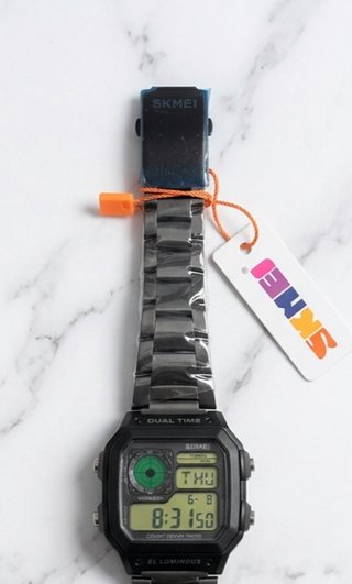 Reloj SKMEI Digital Acero Negro Lcd Personalizado