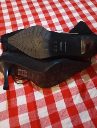 Botines Mango Piel Ante Negro Mujer