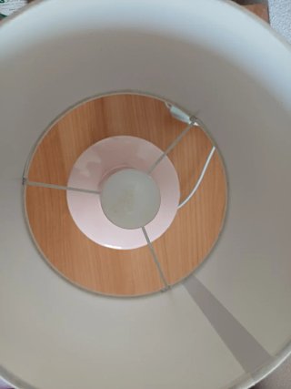 Lámpara de mesa cerámica rosa y gris