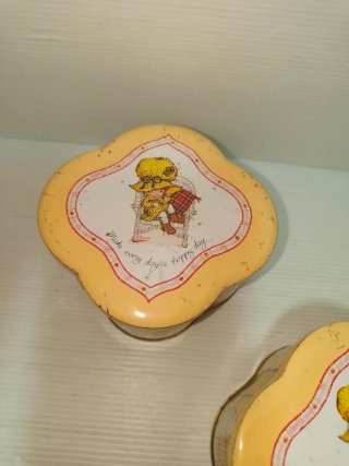 2 scatole piccole in latta Bonnie Bonnets anni 70