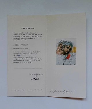 Quadro Pietro Annigoni L'obbedienza