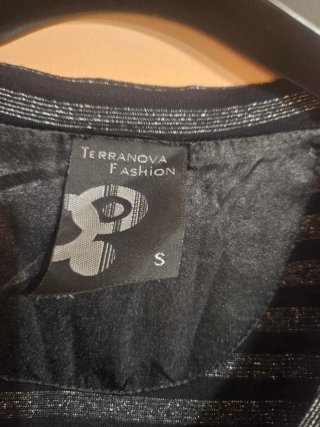 Maglia Terranova righe argento glitter tg S