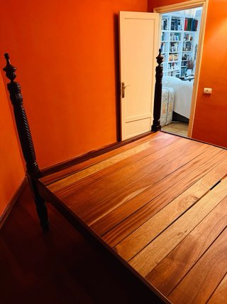 Cama Matrimonio Colonial Madera Maciza