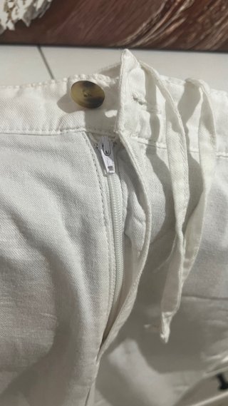 Pantalón Zara 100% Lino Blanco