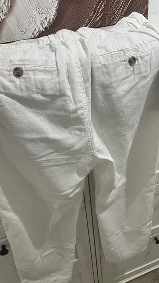 Pantalón Zara 100% Lino Blanco