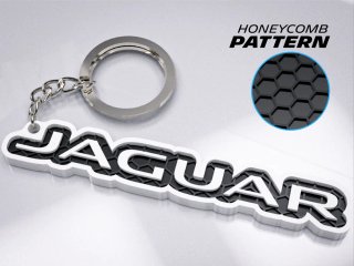 Portachiavi Jaguar con motivo a nido d'ape