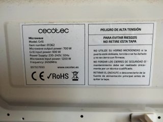 Microondas Cecotec Blanco