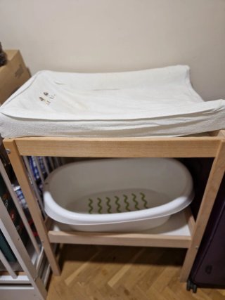 Cambiador bebé madera 0-12 meses y bañera incluida