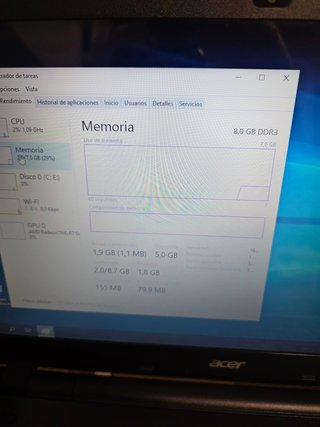 Ordenador portátil Acer AMD Radeon R7 M2,8RAM