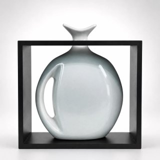 Jarrón Decorativo Madera Negro Cerámica