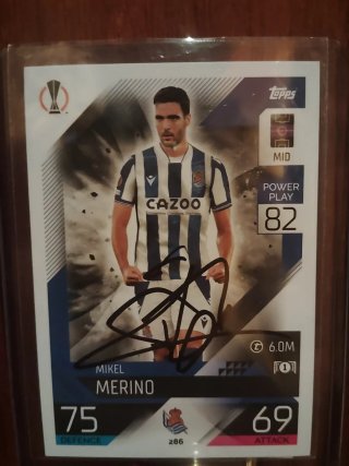 Cromo Mikel Merino Topps Firmado