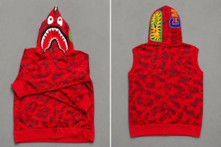 Sudadera Bape Roja Camuflaje Tiburón