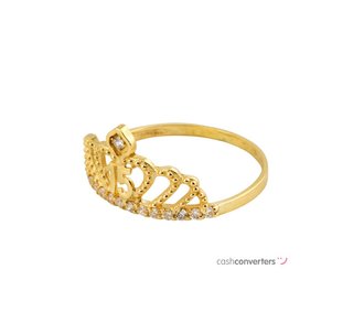 anillo oro 18k con piedra con circonita