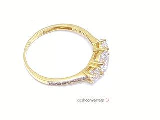 anillo oro 18k con piedra con circonita