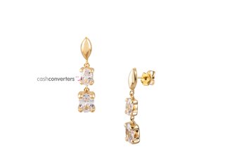 pendientes oro 18k con piedra con circonita