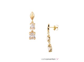 pendientes oro 18k con piedra con circonita