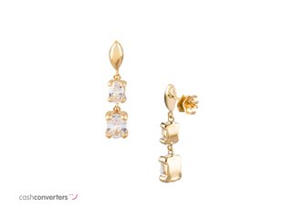 pendientes oro 18k con piedra con circonita