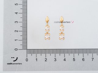 pendientes oro 18k con piedra con circonita