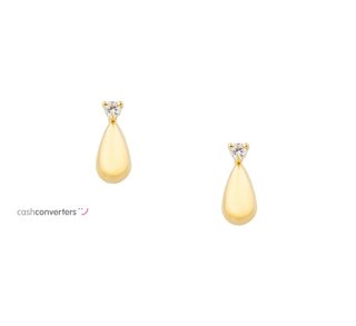 pendientes oro 18k con piedra con circonita