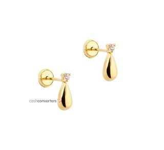 pendientes oro 18k con piedra con circonita