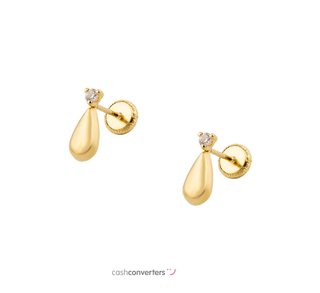 pendientes oro 18k con piedra con circonita