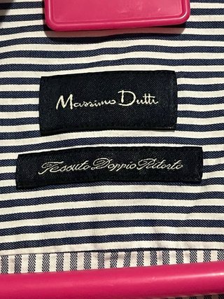 Camisa Massimo Dutti Rayas Azul y Blanco