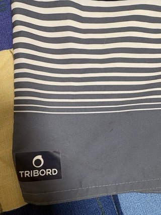 Bañador Tribord rayas azul y gris