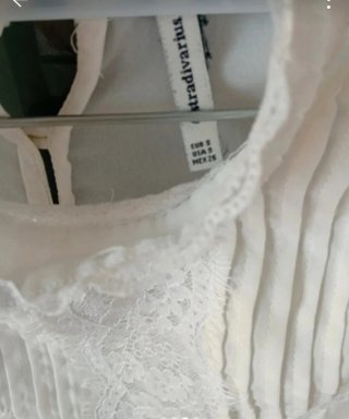 Blusa Stradivarius Blanca Talla S Altura 69