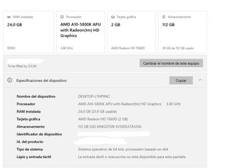 PC AMD A10-5800K 3.80GHz, 24GB RAM, SSD 120GB