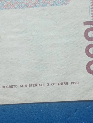 Banconota 1000 Lire Serie Sostitutiva
