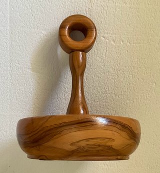 Ciotolina in legno artigianale con manico